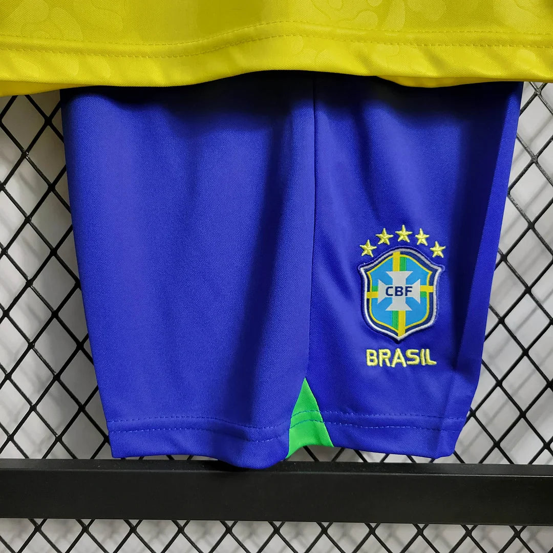 2022 World Cup Brazil Home Jersey Kids Size