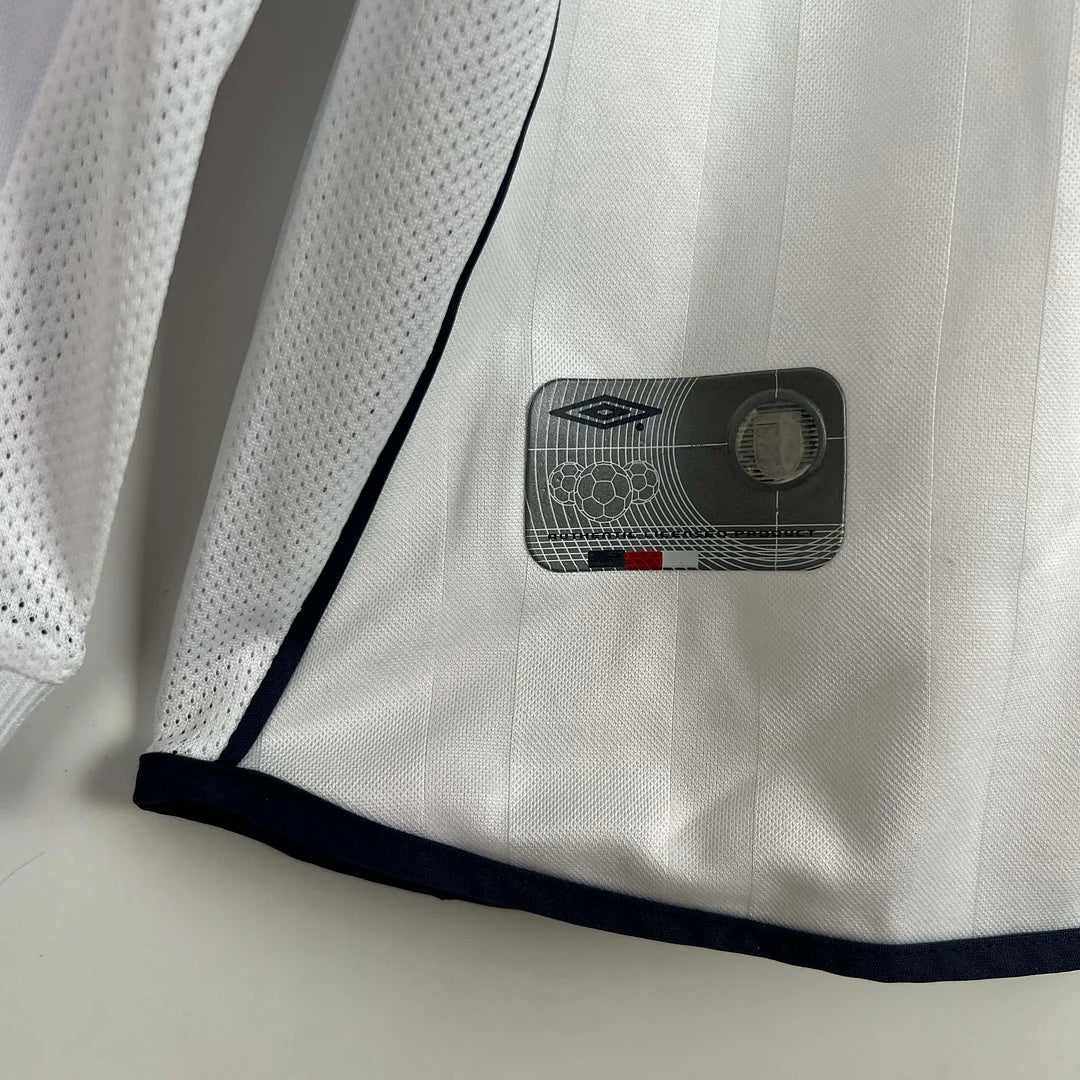 2002 Retro England Home Jersey Long Sleeve
