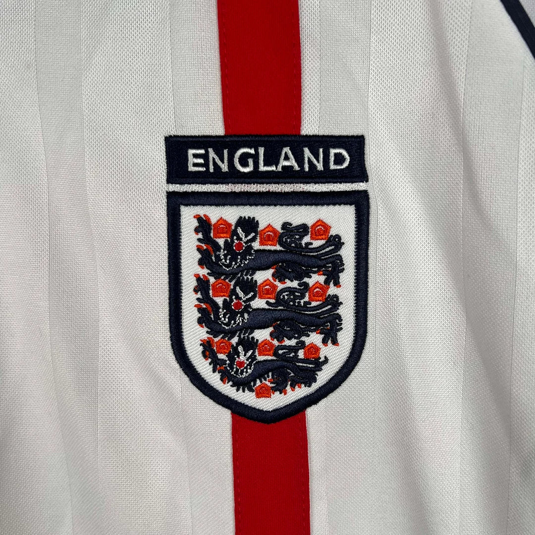 2002 Retro England Home Jersey Long Sleeve