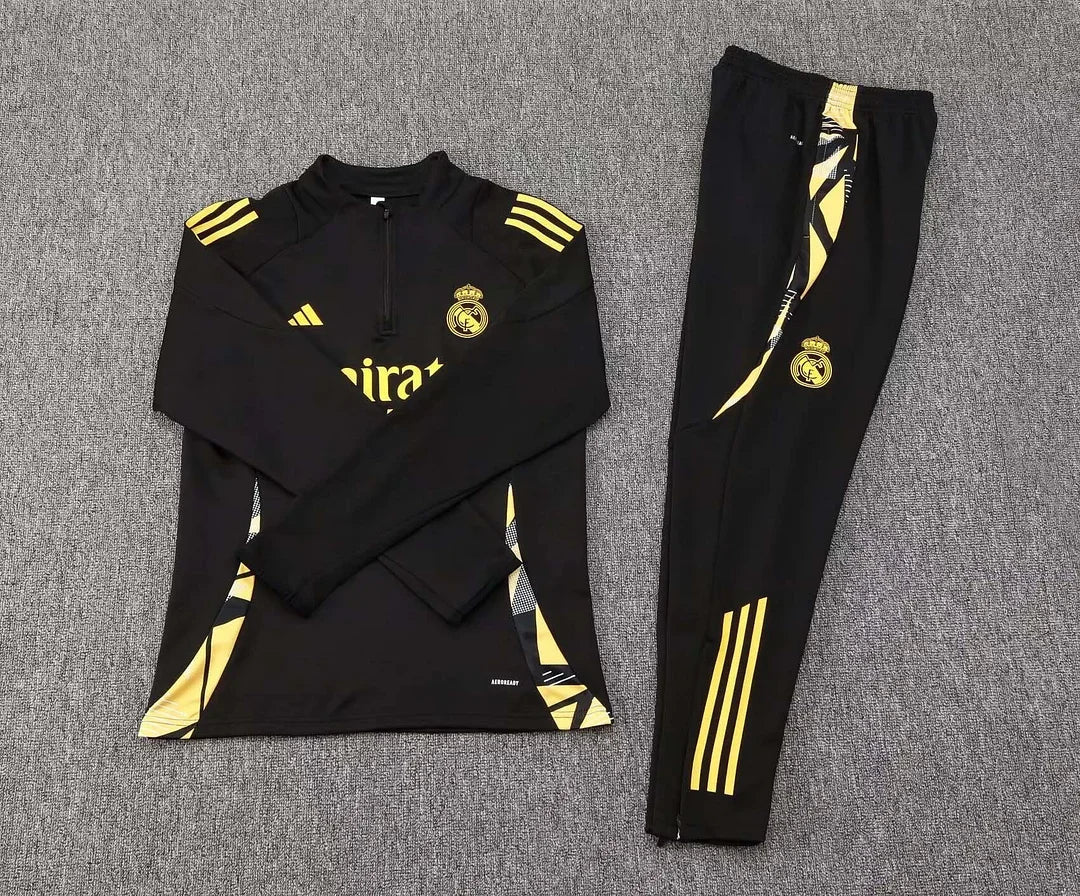Real Madrid Black and Gold Tracksuit