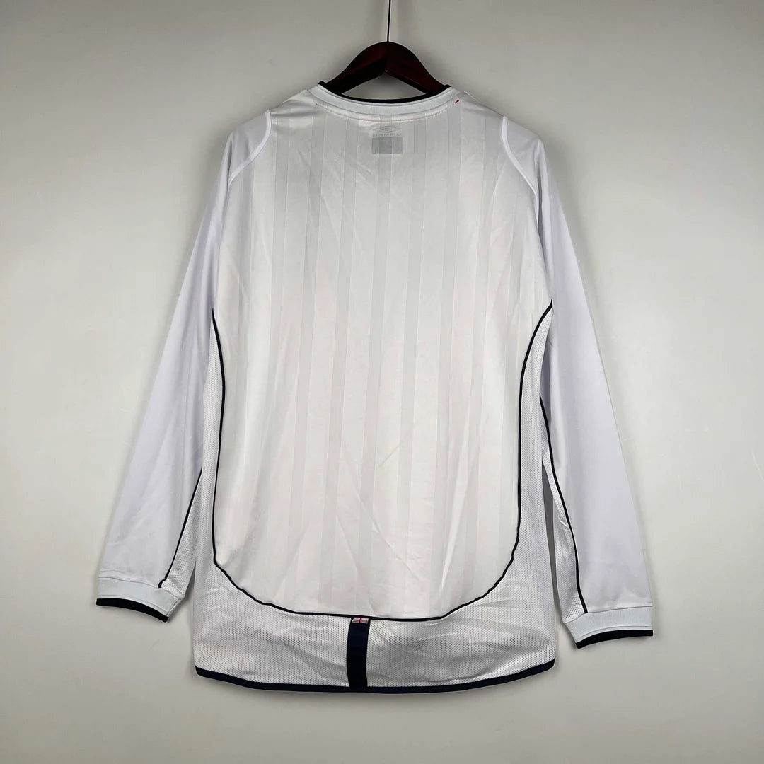 2002 Retro England Home Jersey Long Sleeve