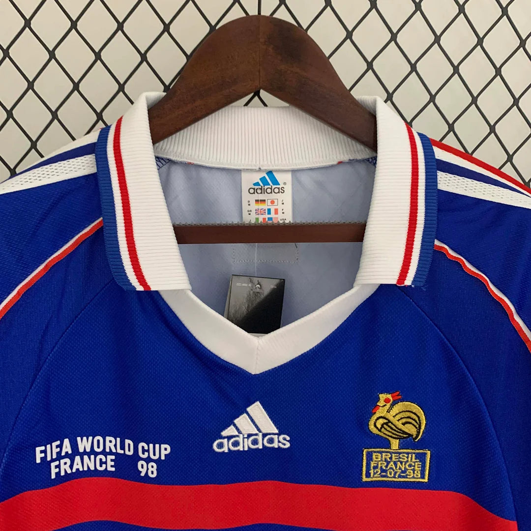 1998 Retro France Home Jersey Long Sleeve