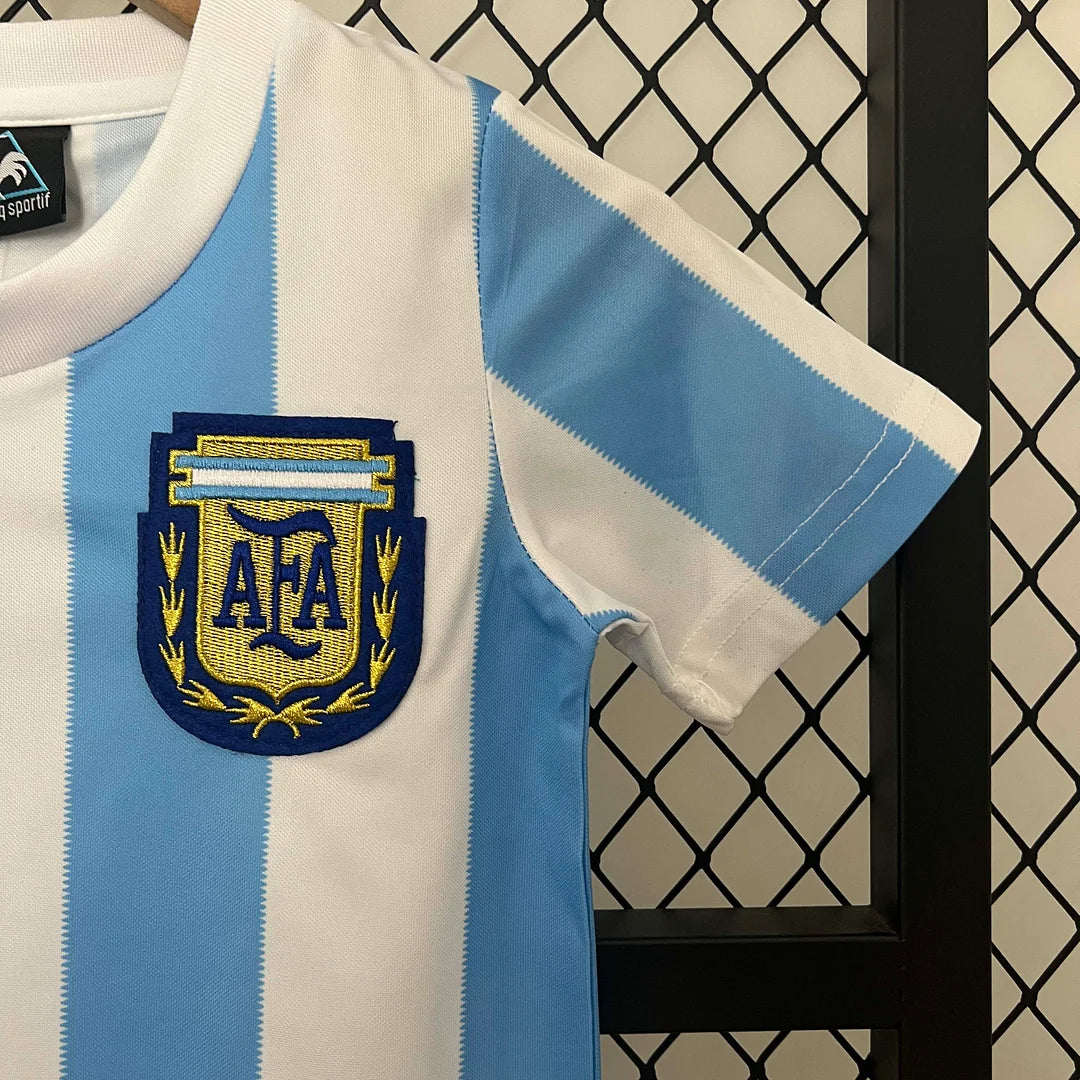 1986 Retro Argentina Home Kit Kids Size