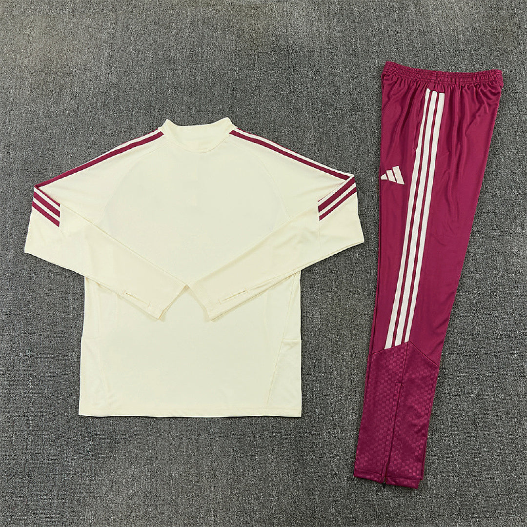 2026/2027 Real Madrid Beige and Pink Tracksuit
