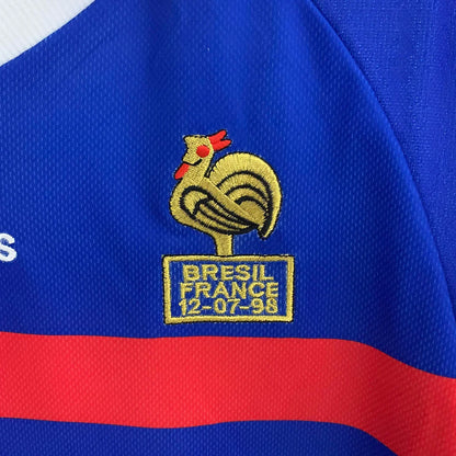 1998 Retro France Home Jersey Long Sleeve
