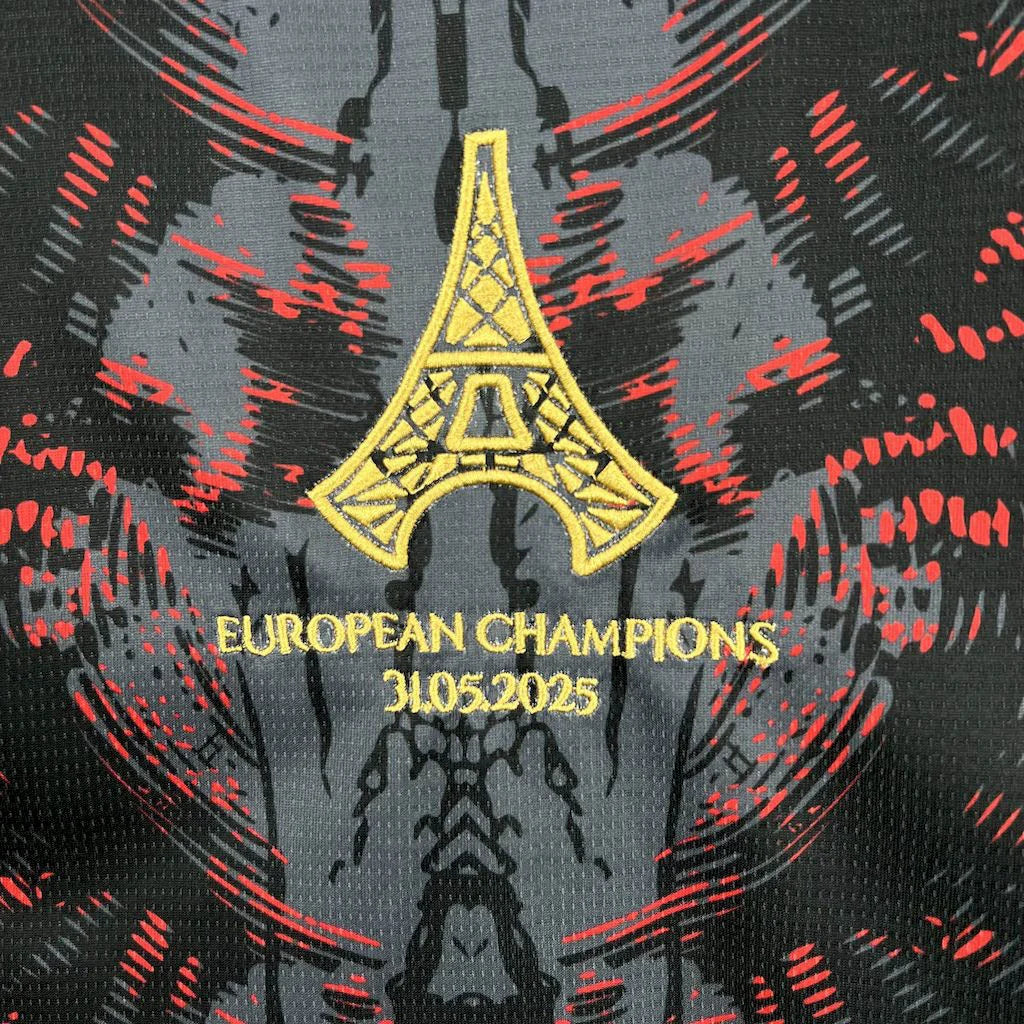 PSG Paris Saint-Germain "CAMPEONES DE EUROPA" Black Limited Jersey
