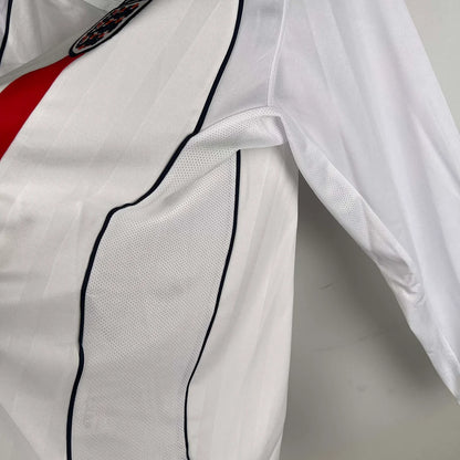 2002 Retro England Home Jersey Long Sleeve