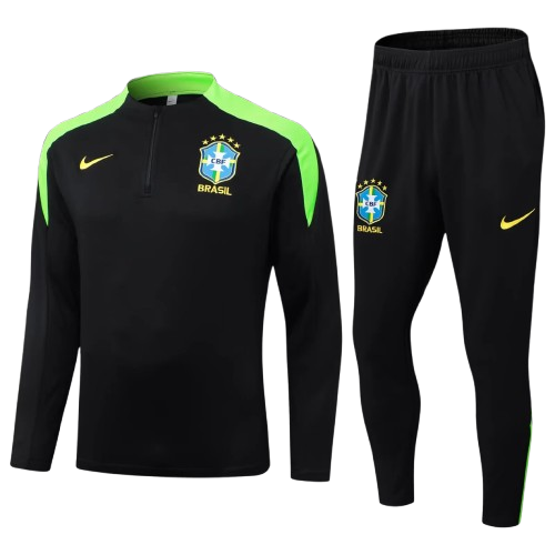 Brazil Black and Light Green Tracksuit
