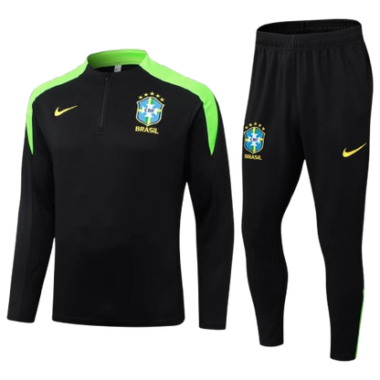 Brazil Black and Light Green Tracksuit