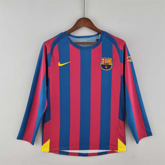 2005-2006 Retro Barcelona Home Jersey Long Sleeve