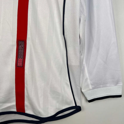 2002 Retro England Home Jersey Long Sleeve