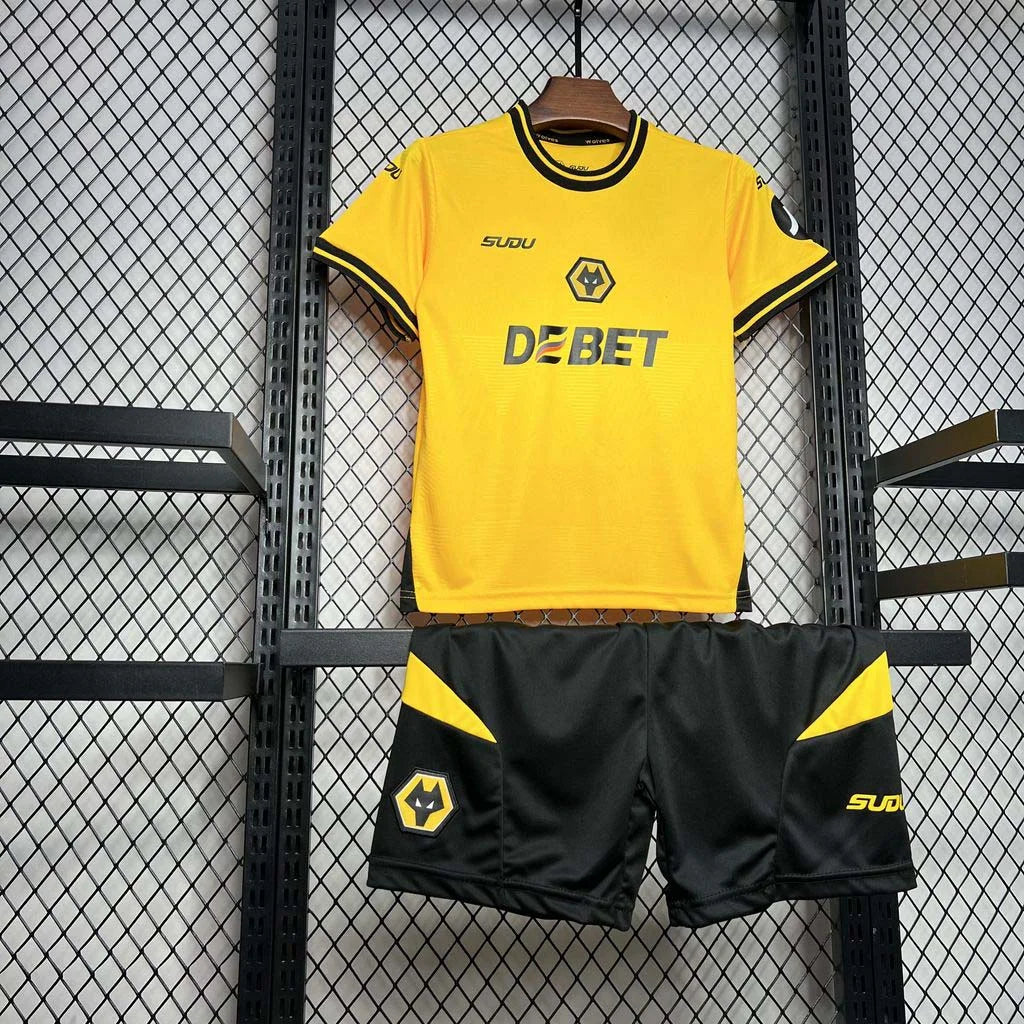 2024-2025 Wolverhampton Wanderers Home Kit Kids Size