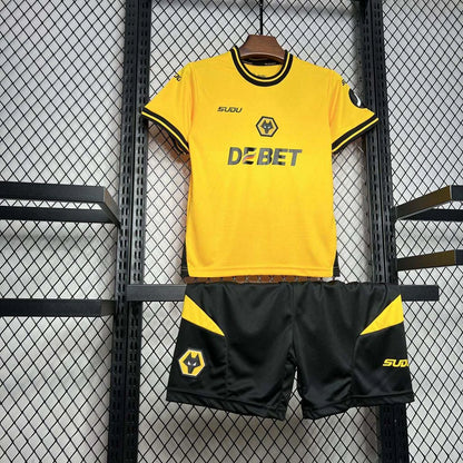2024-2025 Wolverhampton Wanderers Home Kit Kids Size
