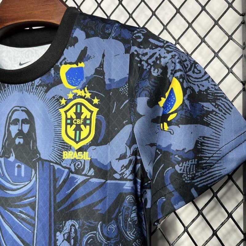 Brazil ”Jesus” Blue Limited Jersey Kids Size