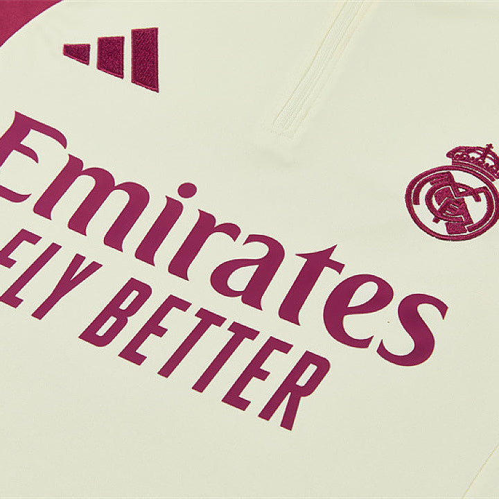 2026/2027 Real Madrid Beige and Pink Tracksuit