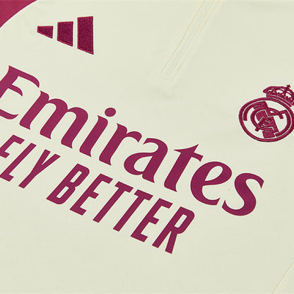 2026/2027 Real Madrid Beige and Pink Tracksuit