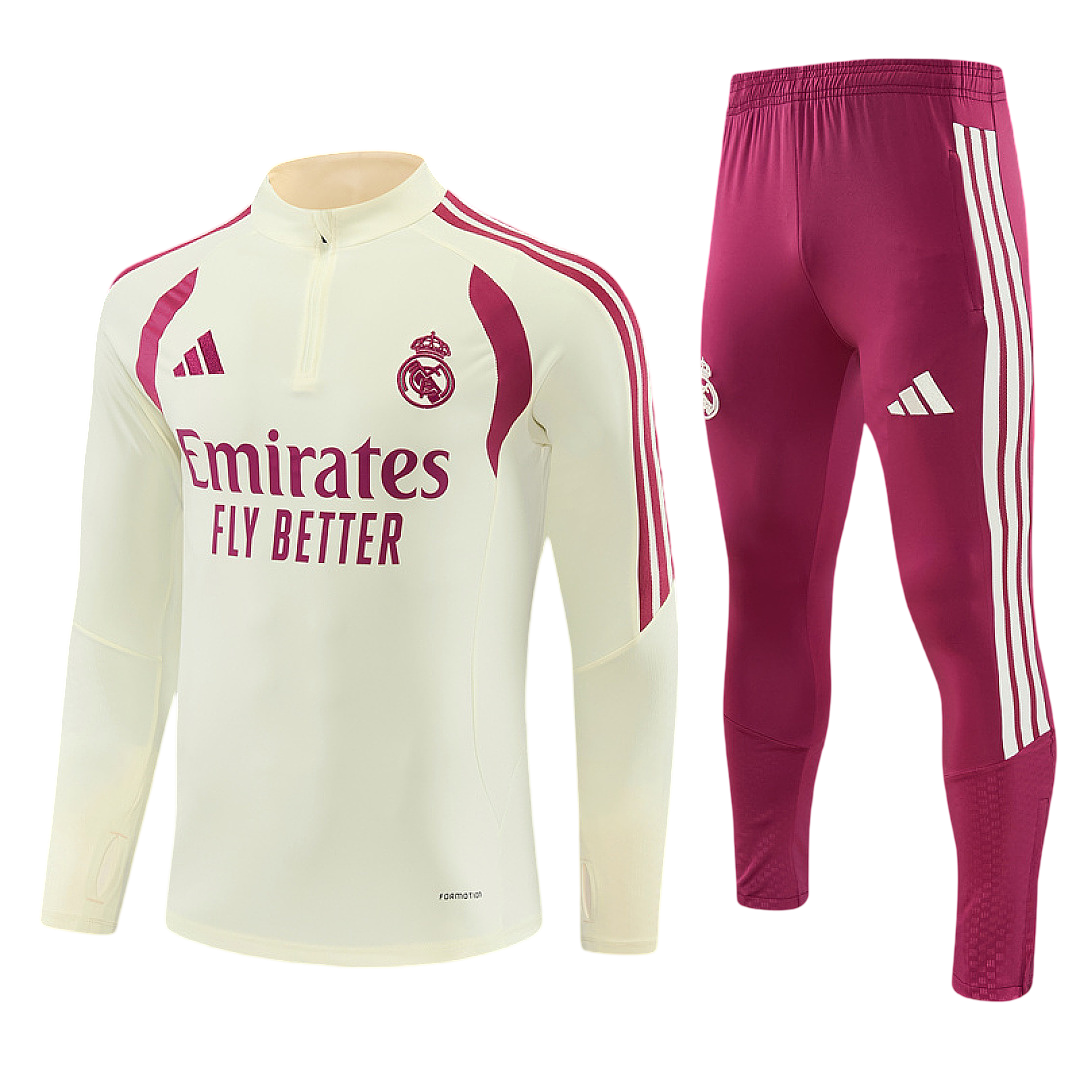 2026/2027 Real Madrid Beige and Pink Tracksuit