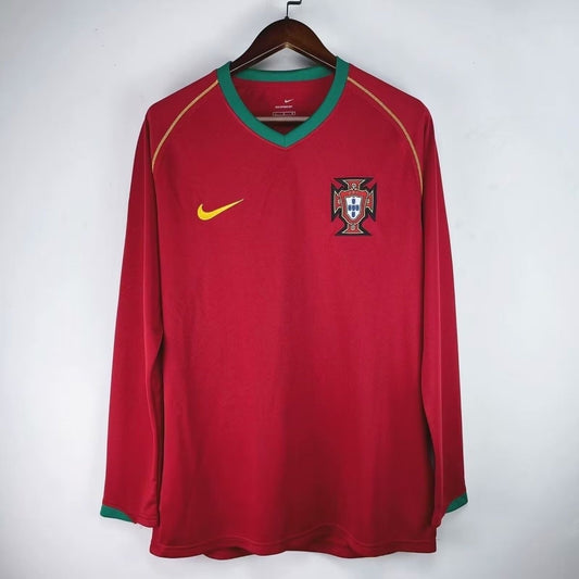 2006 Retro Portugal Home Jersey Long Sleeve