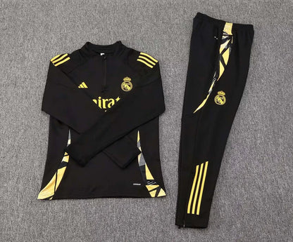 Real Madrid Black and Gold Tracksuit