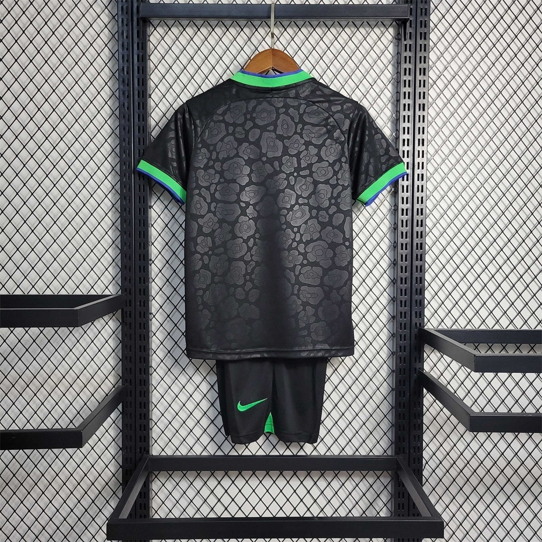 Brazil "Black Leopard" Kids Size Limited Jersey