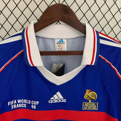 1998 Retro France Home Jersey Long Sleeve